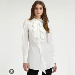 NWT - Sz XS Kara Laricks Fashion Star for Saks 5th Avenue Lux Tuxedo Tunic Shirt